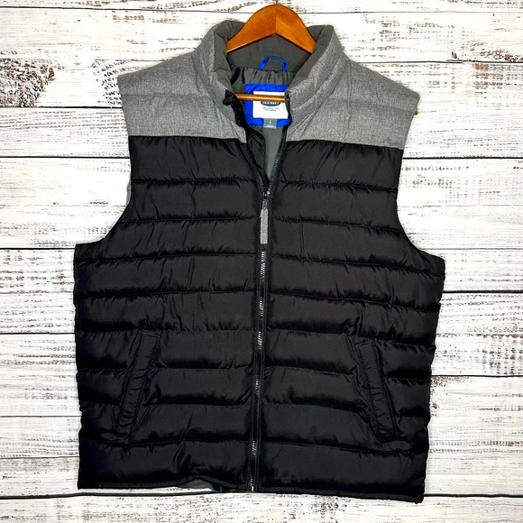 Old Navy Jackets Coats Mens Vest Old Navy Black Gray Puffer